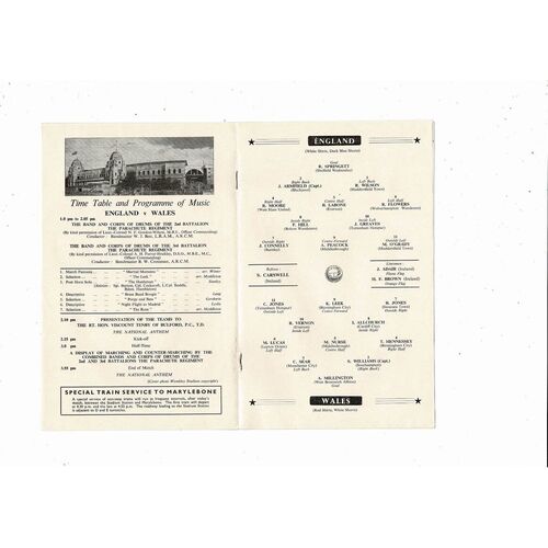 1962 England v Wales Football Programme