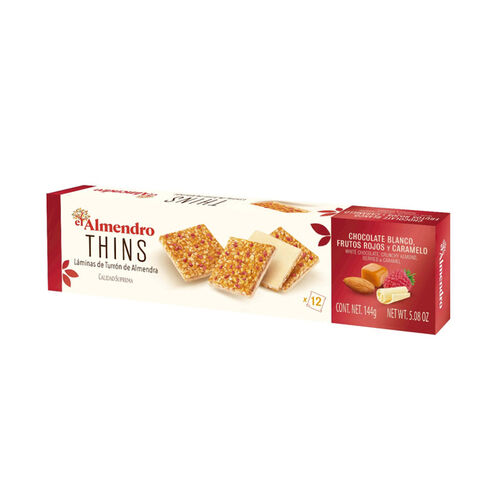 Almendro Crunchy Almond Thins - White Chocolate & Berries 144g