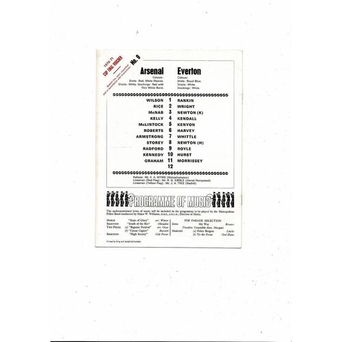 1970/71 Arsenal v Everton Football Programme