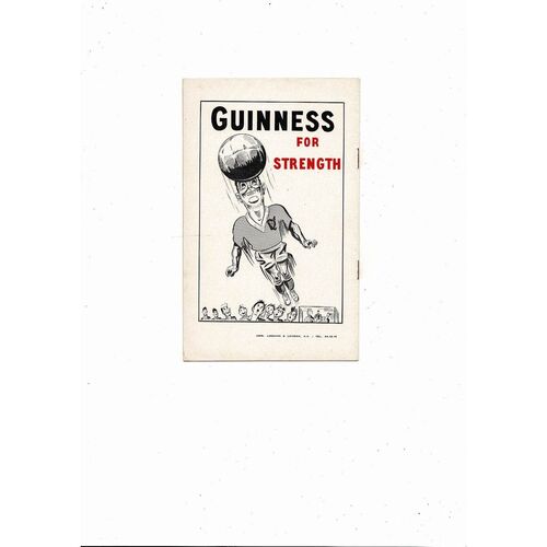 1960 Belgium v Netherlands International Friendly Football Programme