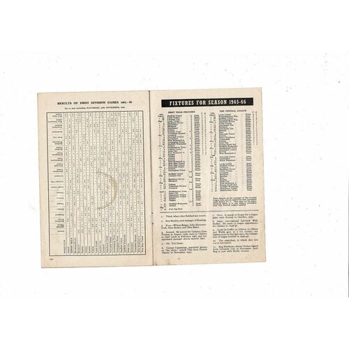 1965/66 Aston Villa v Chelsea Football Programme