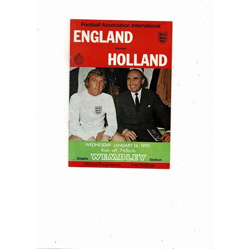 1970 England v Holland Football Programme