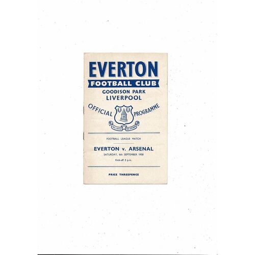1958/59 Everton v Arsenal Football Programme