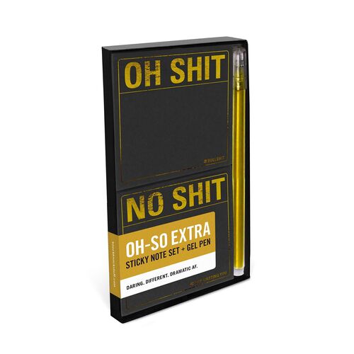 Oh Shit No Shit Sticky Note Set + Gel Pen