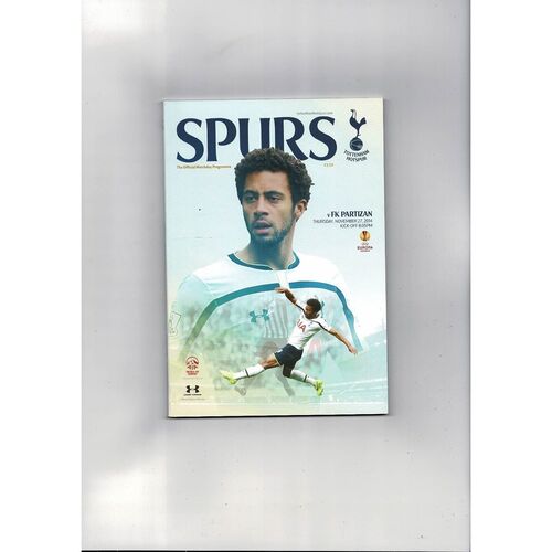 Tottenham Hotspur v FK Partizan Europa League Football Programme 2014/15