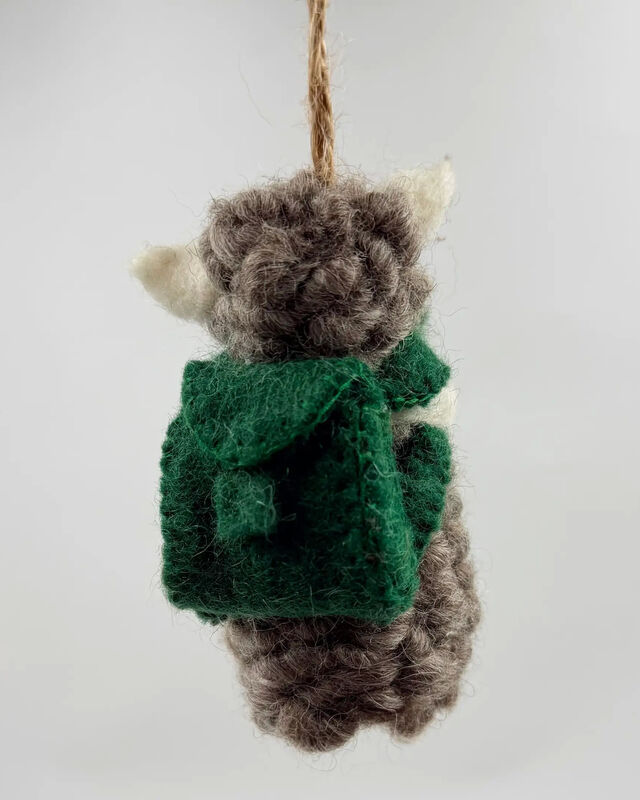 Grey Sheep Decoration/Ornaments with Book - Green