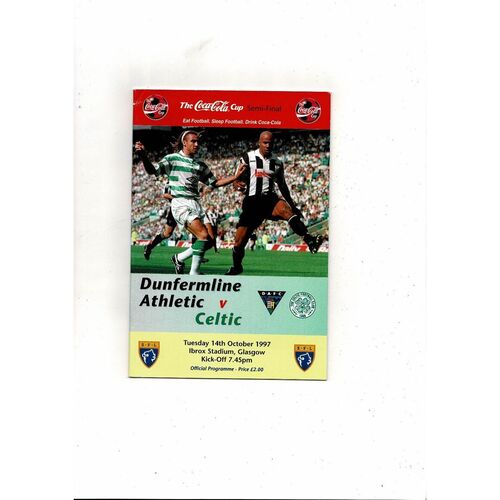 1997/98 Dunfermline v Celtic Scottish League Cup Semi Final Football Programme