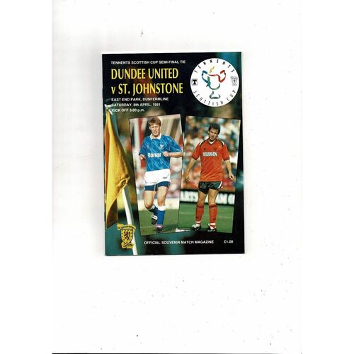 1991 Dundee United v St Johnstone Scottish Cup Semi Final Football Programme
