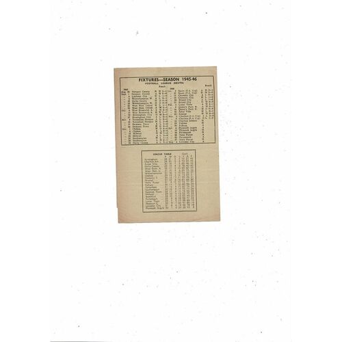 1945/46 Brentford v Charlton Athletic Football Programme