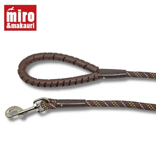 Rubber Handle Rope Lead 13mm x 110cm Brown