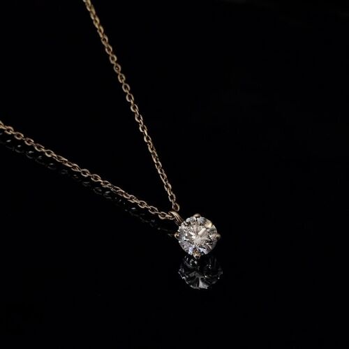 Classic four claw diamond solitaire pendant