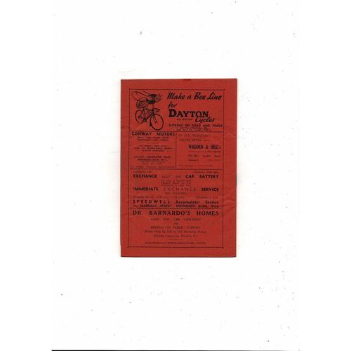 1950/51 Brentford v Hull City Football Programme