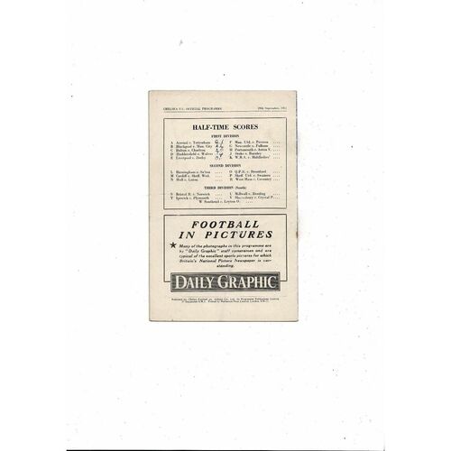 1951/52 Chelsea v Sunderland Football Programme