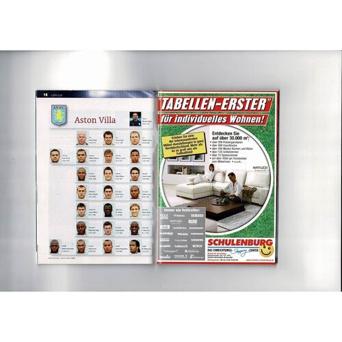 Hamburg v Aston Villa & Frankfurt UEFA Cup Double Football Programme 2008/09