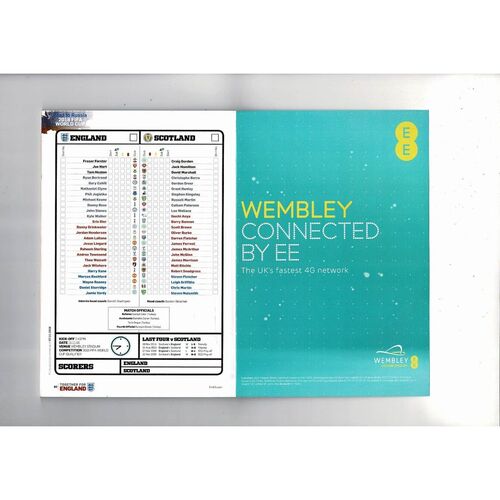 2016 England v Scotland Football Programme