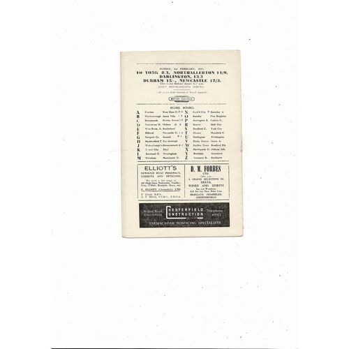 1956/57 Chesterfield v Southport FA Cup Football Programme