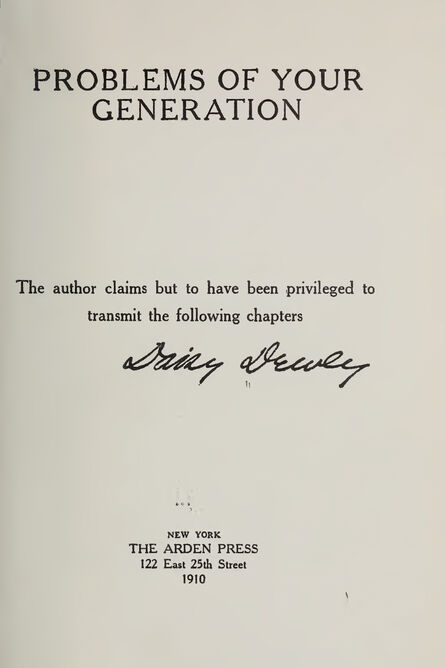 1910 | Problems of Your Generation