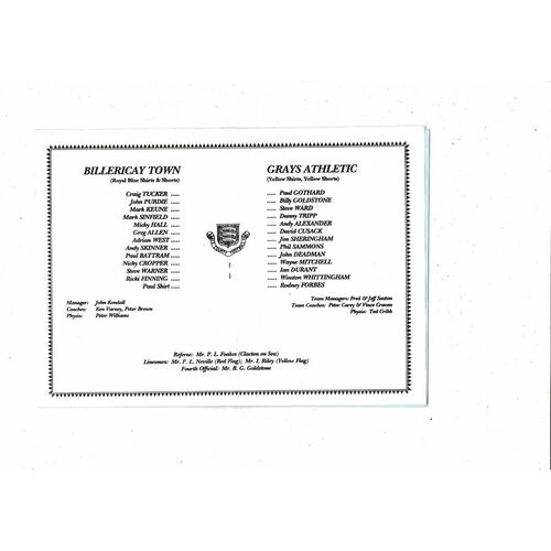 1993/94 Billericay Town v Grays Athletic Essex Senior Cup Final @ Dagenham