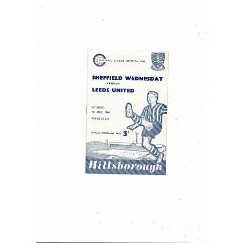 1959/60 Sheffield Wednesday v Leeds United Football Programme