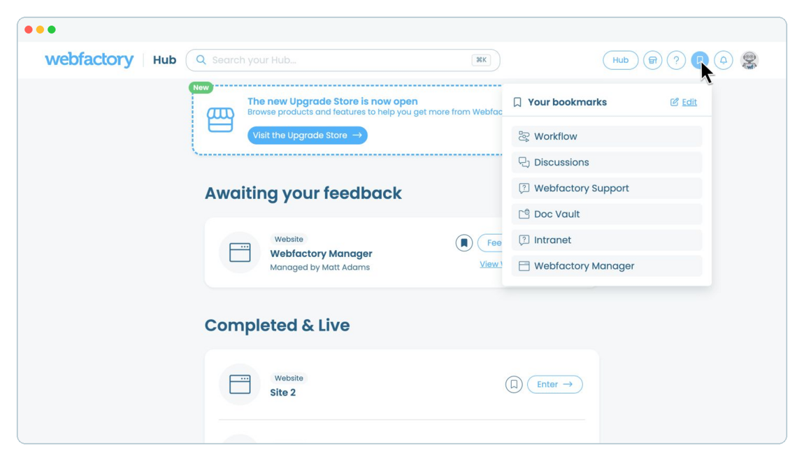 How to bookmark your products | Webfactory Support | Webfactory