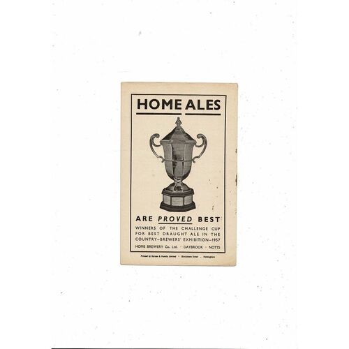 Notts County v Bath City FA Cup Football Programme 1959/60