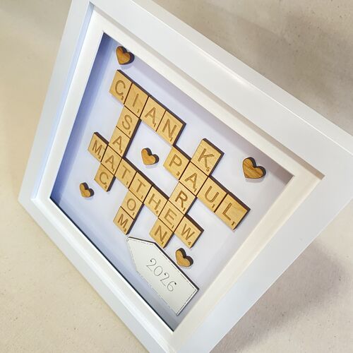 Customised New Home Family Name Box frame with LED Lights