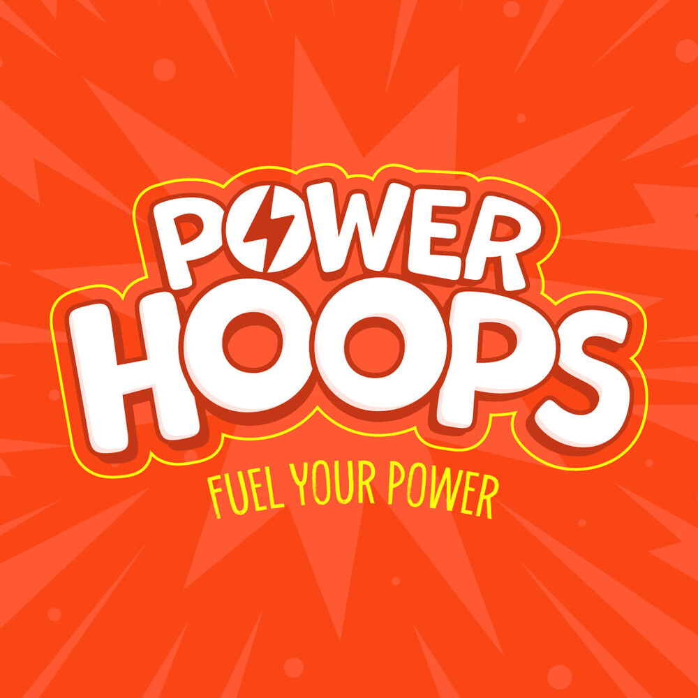 A logo on a red background