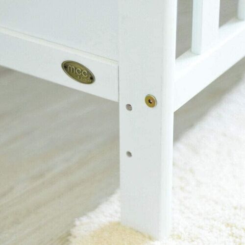 mcc direct White Wooden Orlando Baby Cot Bed & Rollaway Drawer & Aloe Vera Water Repellent Mattress  - Orlando