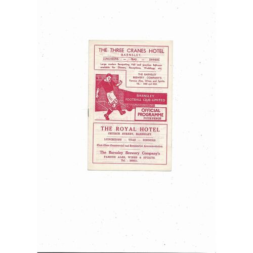 1959/60 Barnsley v Shrewsbury Town Football Programme