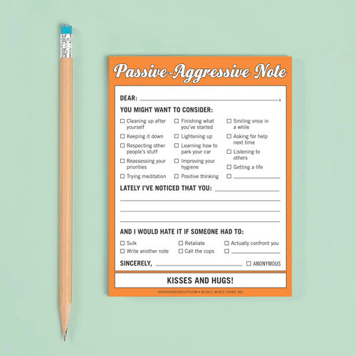 Knock Knock Passive Aggressive Nifty Note