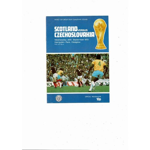 1973 Scotland v Czechoslovakia Football Programme