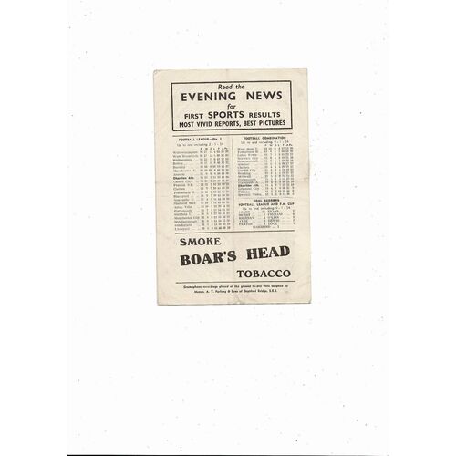 1953/54 Charlton Athletic v Portsmouth FA Cup Replay Football Programme