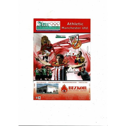 Athletic Club Bilbao v Manchester United Europa League Football Match Booklet and Star Magazine 2011/12