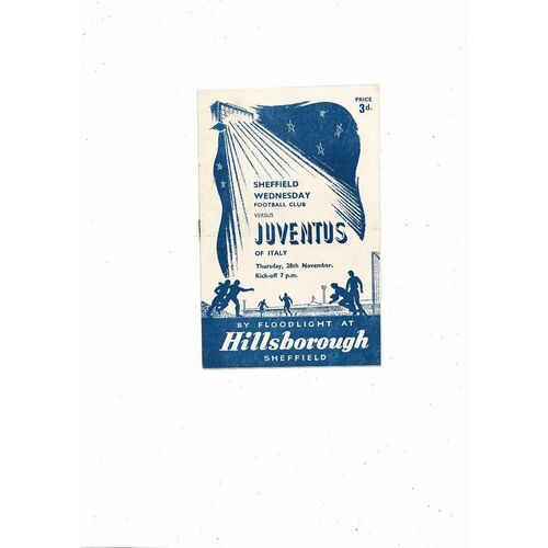 Sheffield Wednesday v Juventus Friendly Football Programme 1957/58
