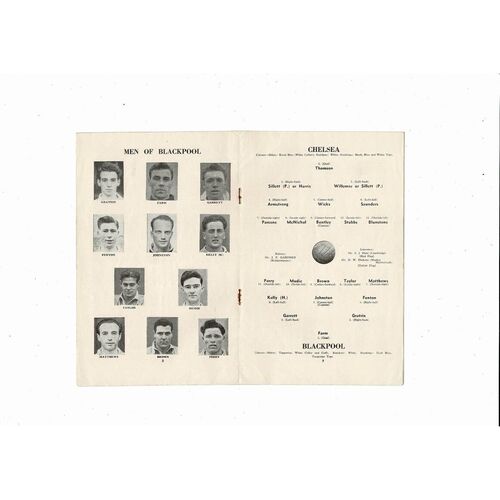 1954/55 Chelsea v Blackpool Championship Season Football Programme