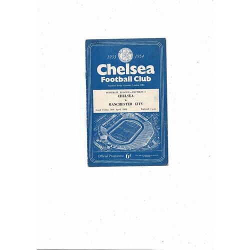 1953/54 Chelsea v Manchester City Football Programme