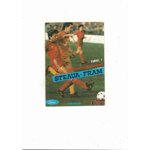 Steaua Bucharest v FRAM Reykjavik European Cup Football Programme 1989/90