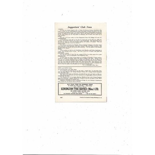 1962/63 Brentford v Bradford City Football Programme