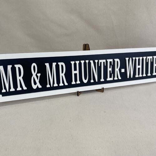Contemporary Mr & Mrs Wedding Street Sign – 3D Wooden Plaque