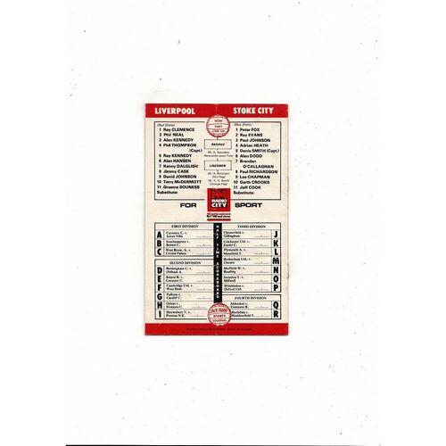 1979/80 Liverpool v Tottenham Hotspur Football Programme
