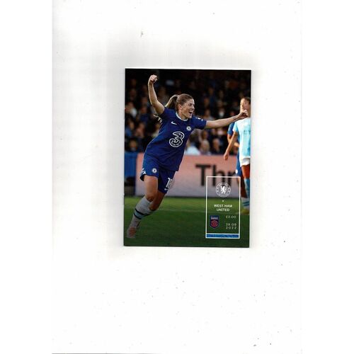 2022/23 Chelsea v West Ham United Womens Super League Football Programme