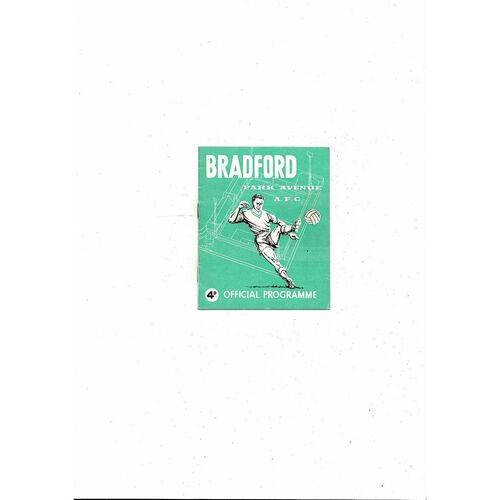1962/63 Bradford Park Avenue v Coventry City Football Programme
