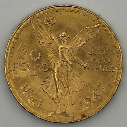 1947 gold 50 Peso bullion coin