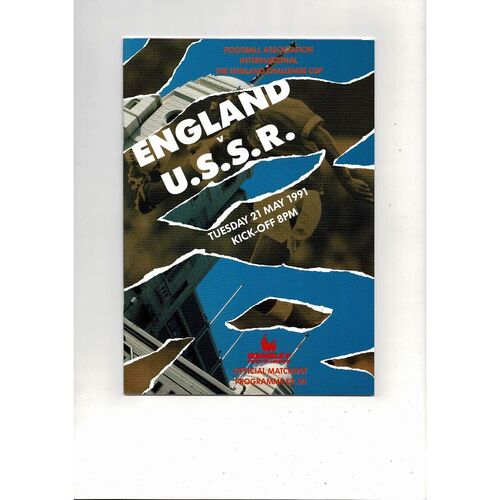1991 England v USSR Football Programme