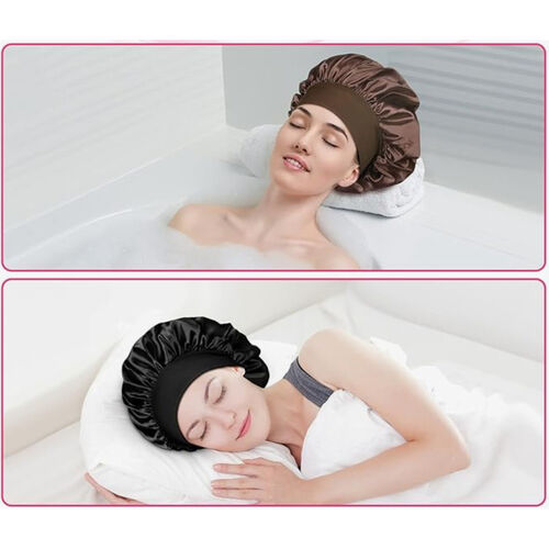 Hair Bonnet Night Sleeping Cap Satin for Hair Style Protection - 2 pack