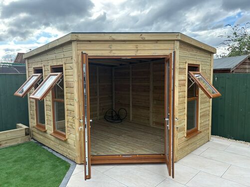 #PVC035 12x10 Corner Summer House