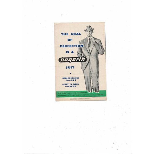 1957/58 Coventry City v Port Vale Football Programme. December 25th