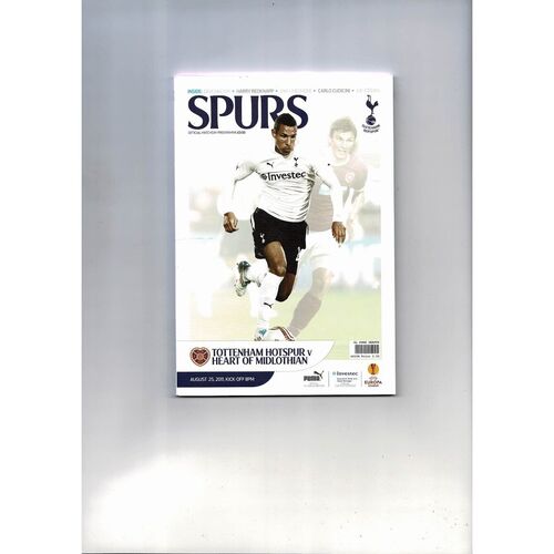 Tottenham Hotspur v Hearts Europa League Football Programme 2011/12