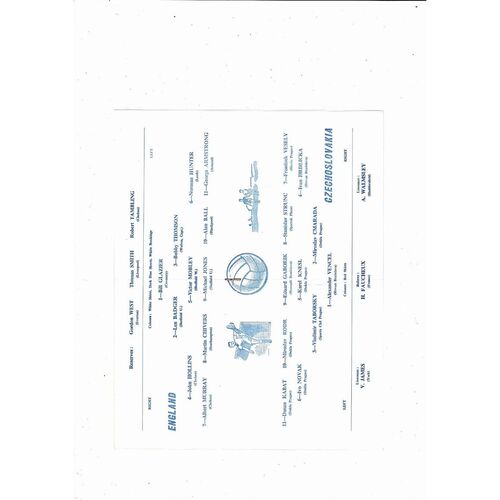 1965 England v Czechoslovakia U23 Football Programme @ Leeds United