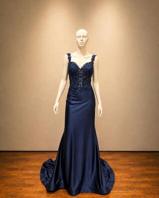 Navy Fitted | MiAmor Boutique | Prom Dresses Sutton Coldfield | Prom Dress Shop Birmingham | Evening Dresses Sutton Coldfield